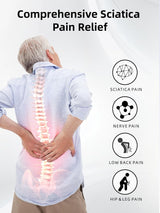 Sciatica Pain Relief Devices – Deep Tissue Massager with Multi-Mode Technology, Heat & Light Therapy, Targeted Relief for Sciatic Nerve & Lower Back Pain (White)