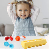 Fun Easter Egg Matching Toy Set (12 Eggs) - Toddler STEM Easter Basket Stuffers, Shape Recognition & Color Sorting Toys, Educational Easter Eggs for Kids, Play Egg Puzzle Set