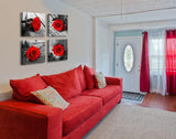 Red Rose Bedroom Wall Decor Black and White Wall Art Modern Flowers Pictures for Couples Bedroom Wall Decor Romantic Paintings for Wall Decorations Red Canvas Kitchen Decor and Accessories