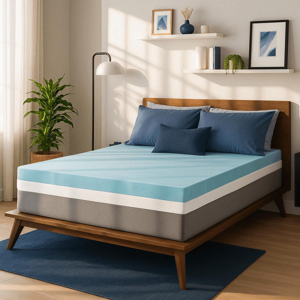Gel Swirl Memory Foam Mattress Topper - 2 Inch, Pressure Relieving, Cooling Comfort - Made in the USA & Certipur-Us Certified - Softens Firm Beds and Extends Mattress Life - Twin XL Size