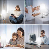 12.8" Touch Control Table Lamp, 3-Way Dimmable Small Bedside Nightstand Lamp with 2 USB Ports, Modern Table Lamps with 6500K Daylight LED Bulb for Bedroom Living Room