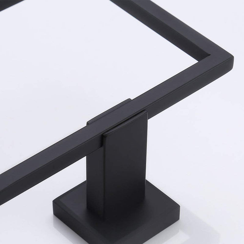 Bathroom Towel Ring SUS 304 Stainless Steel Shower Towel Hanger Holder Modern Square Style Wall Mount Matte Black Finish, A2480-BK