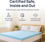 Gel Swirl Memory Foam Mattress Topper - 2 Inch, Pressure Relieving, Cooling Comfort - Made in the USA & Certipur-Us Certified - Softens Firm Beds and Extends Mattress Life - Twin XL Size