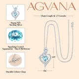 Rosy Reverie Birthstone Necklace for Women Sterling Silver Genuine or Created Gemstone Rose Flower Heart Pendant Necklace Anniversary Birthday Gifts for Women Mom Wife Her