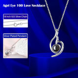 Blue Rose Gift Box with 925 Sterling Silver Women Necklace Inside,Forever Real Rose Jewelry Box with I Love You Necklace 100 Languages,Preserved Flower for Mothers Day Gifts, Enchanted Rose for Her.