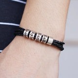 Customized Name Beads Men Braided Bracelet