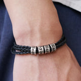 Customized Name Beads Men Braided Bracelet