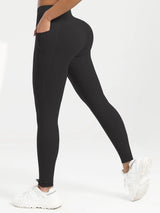 Solid Color Back Waist Pocket High Waist Fitness Yoga Legging soft Women Sport Pant Tight Butter Athletic Gym Ankle-Length Pants
