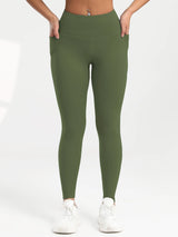 Solid Color Back Waist Pocket High Waist Fitness Yoga Legging soft Women Sport Pant Tight Butter Athletic Gym Ankle-Length Pants