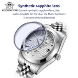 ADDIESDIVE Automatic Mechanical Watch Man European American Business Leisure Wristwatch Luxury Silver Luminous Waterproof Watch