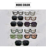 Trendy Polygonal Punk Sunglasses Oversized Goggle Advanced Sense One Piece Large Frame Sun Glasses New Steampunk Eyewear UV400