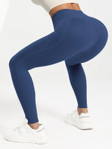 Solid Color Back Waist Pocket High Waist Fitness Yoga Legging soft Women Sport Pant Tight Butter Athletic Gym Ankle-Length Pants