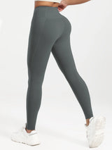Solid Color Back Waist Pocket High Waist Fitness Yoga Legging soft Women Sport Pant Tight Butter Athletic Gym Ankle-Length Pants