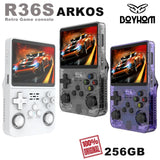 256G/128G/64G R36S ARKOS 2.0 Retro Game Console 3.5'' IPS screen,Portable Pocket Game Player for children gift. TOP Sale