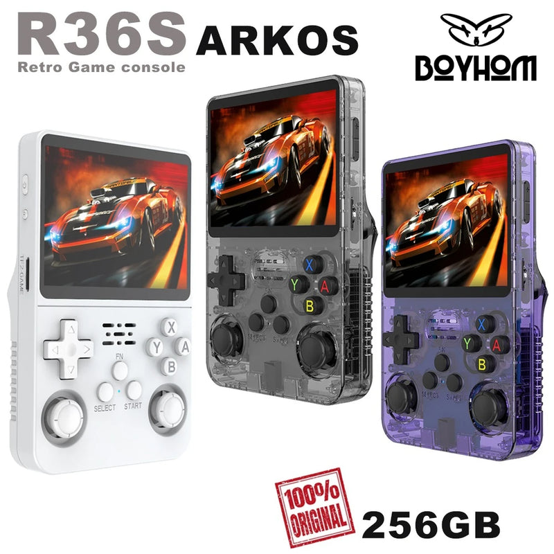 256G/128G/64G R36S ARKOS 2.0 Retro Game Console 3.5'' IPS screen,Portable Pocket Game Player for children gift. TOP Sale