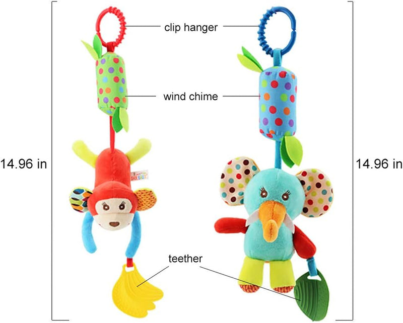 Baby Toys Infant Sensory Games Car Seats Stroller Crib Activities Montessori Learning Education Travel Essential Birthday Gifts for Newborns Toddlers Boys Girls Ages 3+ Months, Pack of 4