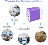 Wall Charger Block,  4-Multi Port USB Wall Charger Plug 4.8A Power Adapter Charging Block Cube Charger Box for Iphone 15 14 13 Pro Max 12 11 XS X 8 Plus, Ipad, Samsung Galaxy, LG, Moto, Android