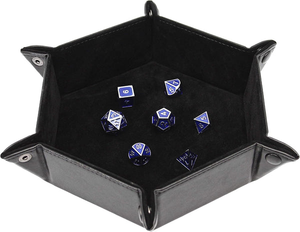 Dice Tray Portable Folding Dice Rolling Tray for Use as DND Dice Tray D&D Dice Tray or Dice Game 6.5 Inch Quiets Rolling Metal Dice - Stronger Snaps Hold Tighter than Other Dice Trays