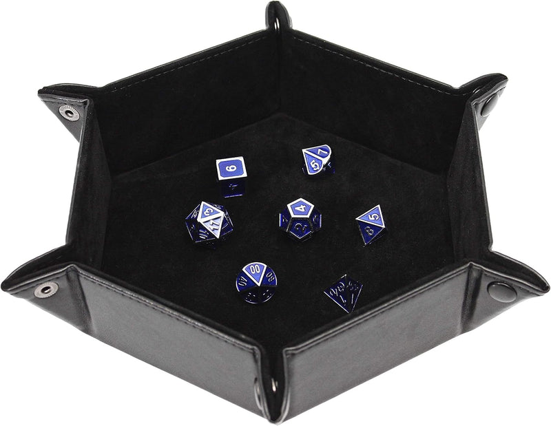 Dice Tray Portable Folding Dice Rolling Tray for Use as DND Dice Tray D&D Dice Tray or Dice Game 6.5 Inch Quiets Rolling Metal Dice - Stronger Snaps Hold Tighter than Other Dice Trays
