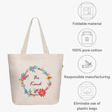 Aesthetic Canvas Tote Bag for Women Large Zipper Tote Bags with Pocket, Womens Tote Bag for Yoga, Work, Beach