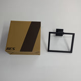 Bathroom Towel Ring SUS 304 Stainless Steel Shower Towel Hanger Holder Modern Square Style Wall Mount Matte Black Finish, A2480-BK