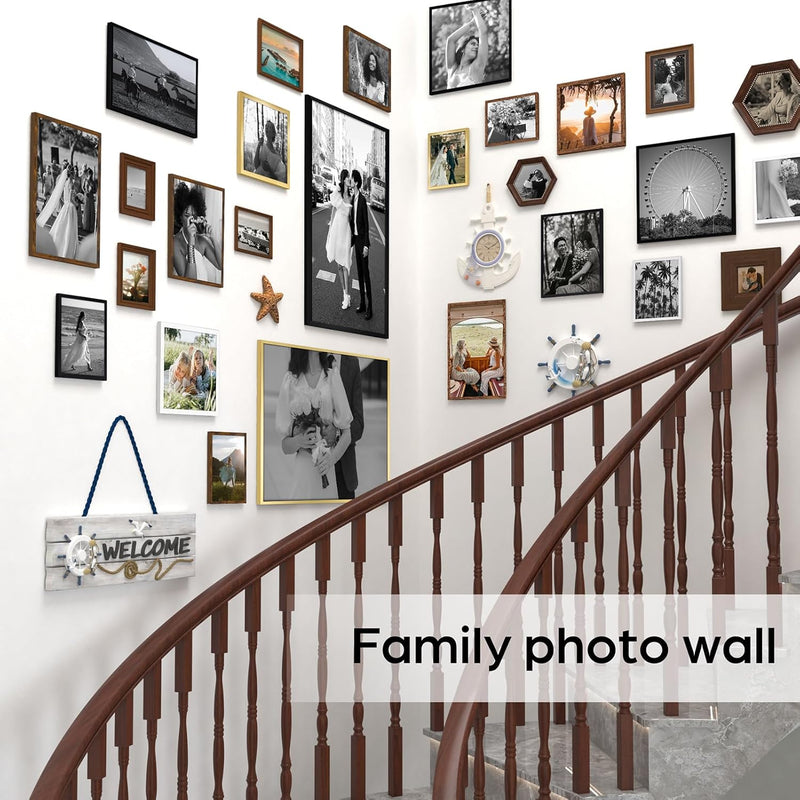 12 Pack 3.5X5 Picture Frame Black, Multiple 3.5 X 5 Photo Frames Bulk for Tabletop Display or Wall Hanging